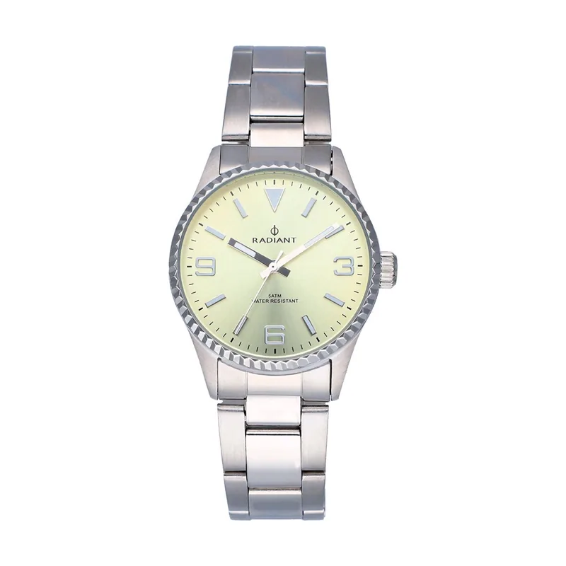 Radiant Reloj analógico para Mujer Colección Mulan. Reloj Plateado con Brazalete