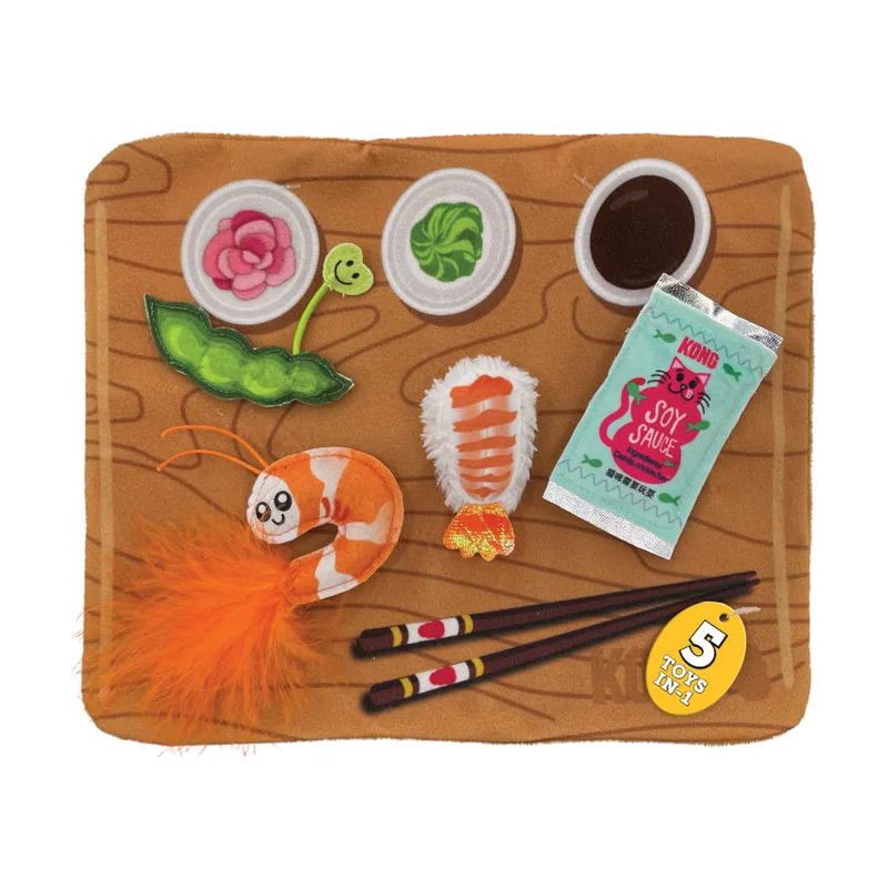 Kong Pull-A-Partz Sushi Juguete Interactivo para gatos
