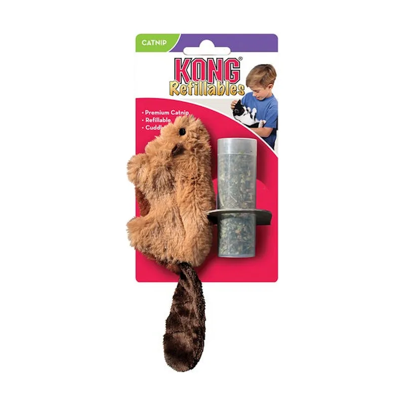 Kong Cat Refillable Beaver juguete con catnip para gatos
