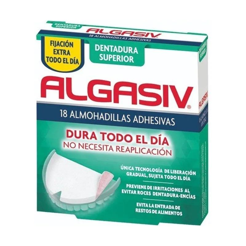 Combe Europa Algasiv Almohadillas Adhesivas Dentadura Superior 18 Unidades