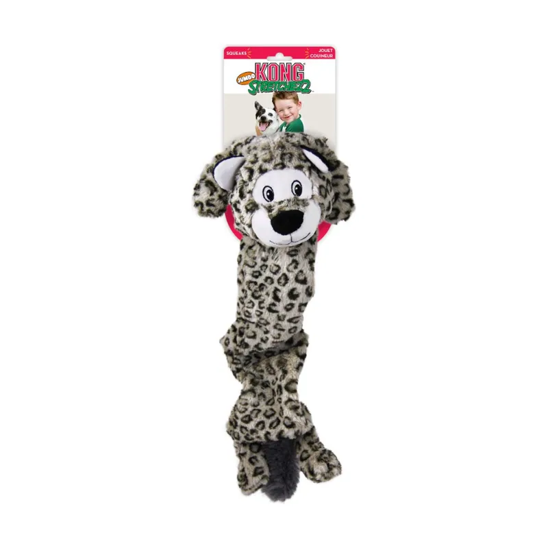 Kong Stretchezz Jumbo Snow Leopardo de peluche para perros