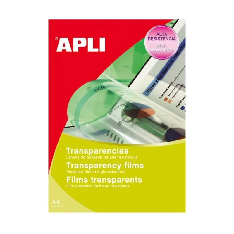 Apli Transparencias sin banda 01062 din a4 100 micras 100 hojas
