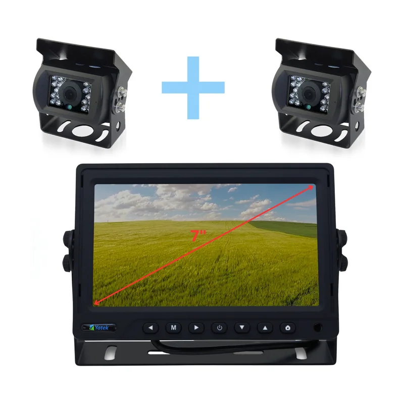 Yatek Set de cámara marcha atrás y monitor AHD de 7" + 2 cámaras