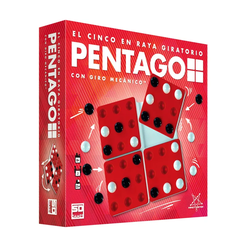 SD Toys PENTAGO Juego de Mesa de Estrategia con Tablero de Canicas para 2 Jugadores Recomendado a Partir de 8 Años