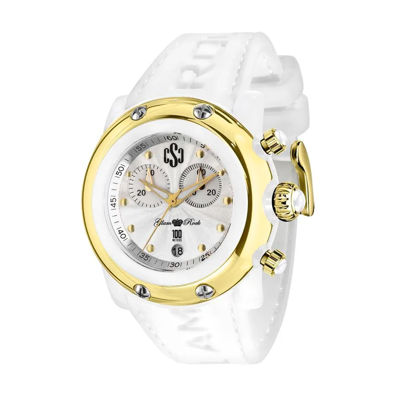 Glam rock Reloj Mujer Analogico Cuarzo Ronda Swiss Made con Correa de Silicona GR62108