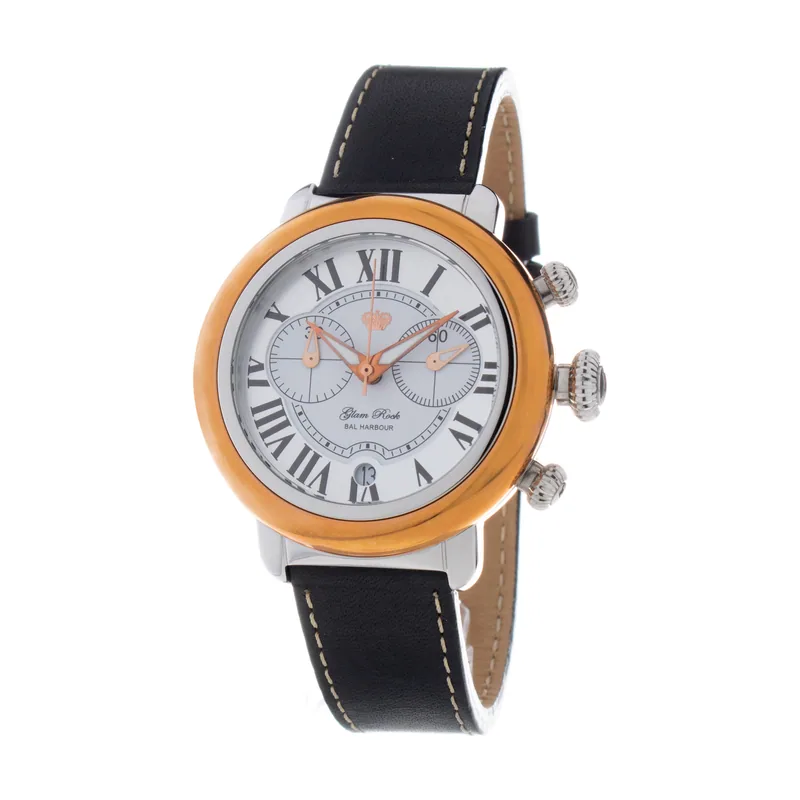 Glam rock Reloj Mujer Analogico Cuarzo Ronda Swiss Made con Correa de Cuero GR77123