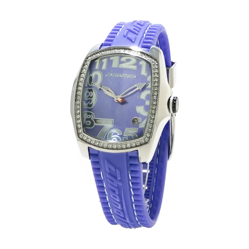 Chronotech Reloj Mujer Analogico Cuarzo con Correa de Caucho CT7016LS-12