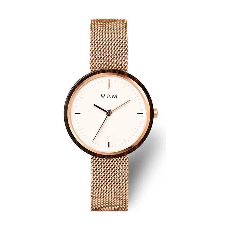 MAM Relojes Plano Reloj para Mujer Analógico de Cuarzo japonés con Brazalete de Acero Inoxidable 664