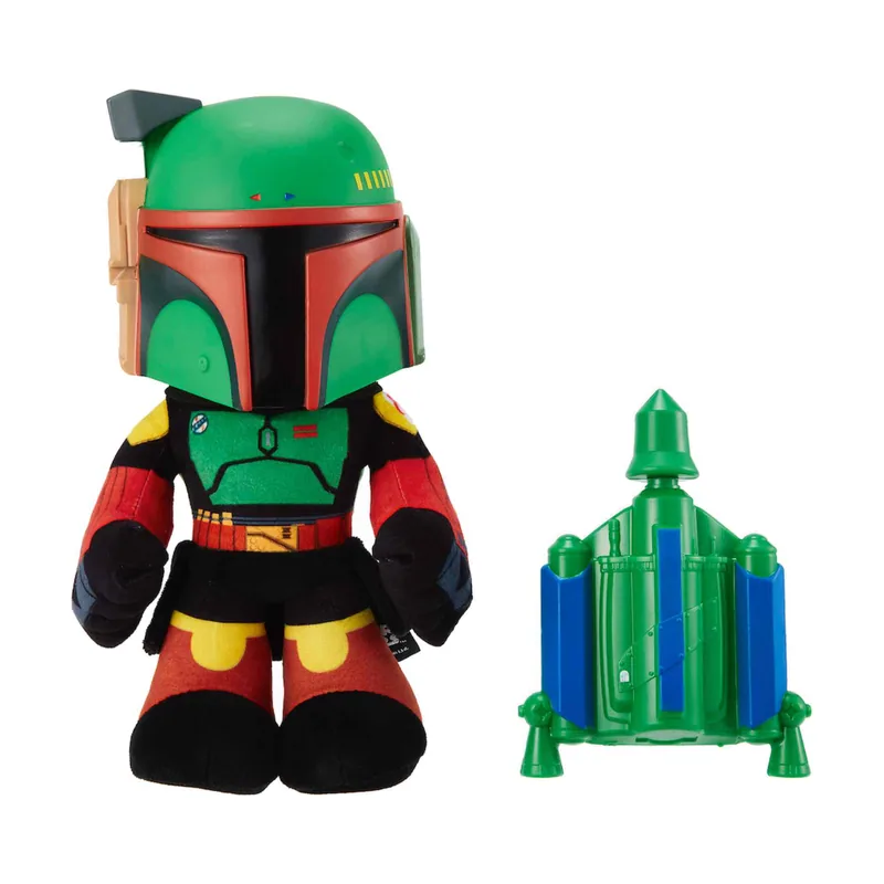 Mattel Star Wars El Libro de Boba Fett Peluche Boba Fett con Lanza Cohetes y Repite tu Voz