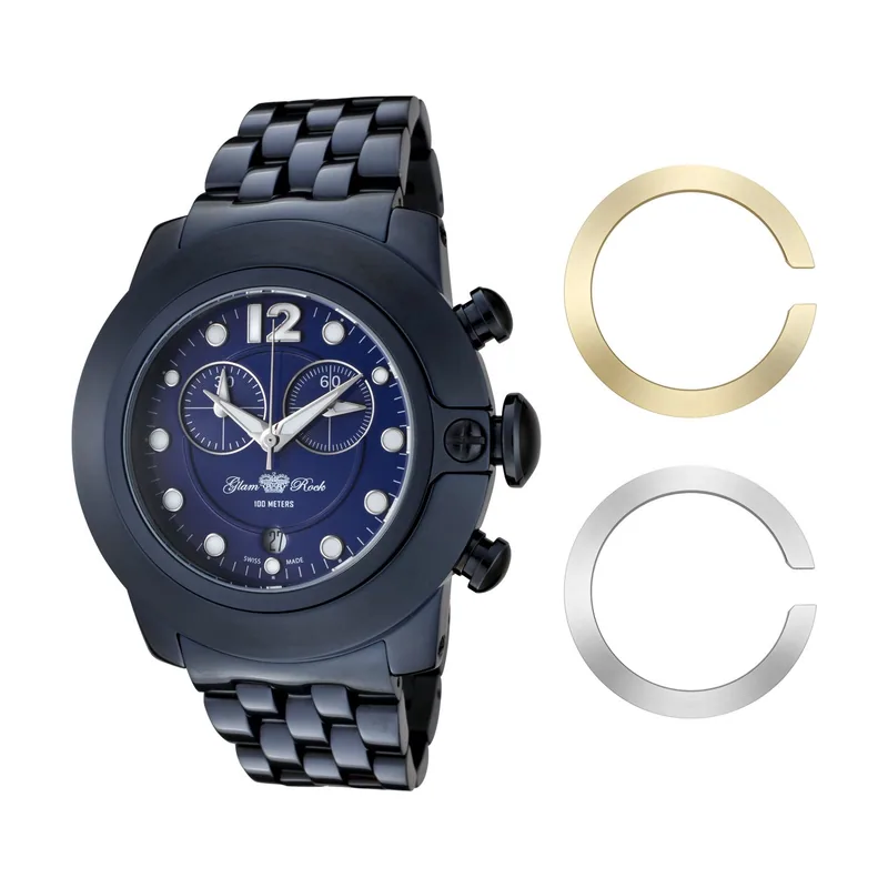 Glam rock Reloj Mujer Analogico Cuarzo Ronda Swiss Made con Correa de Acero GR32161