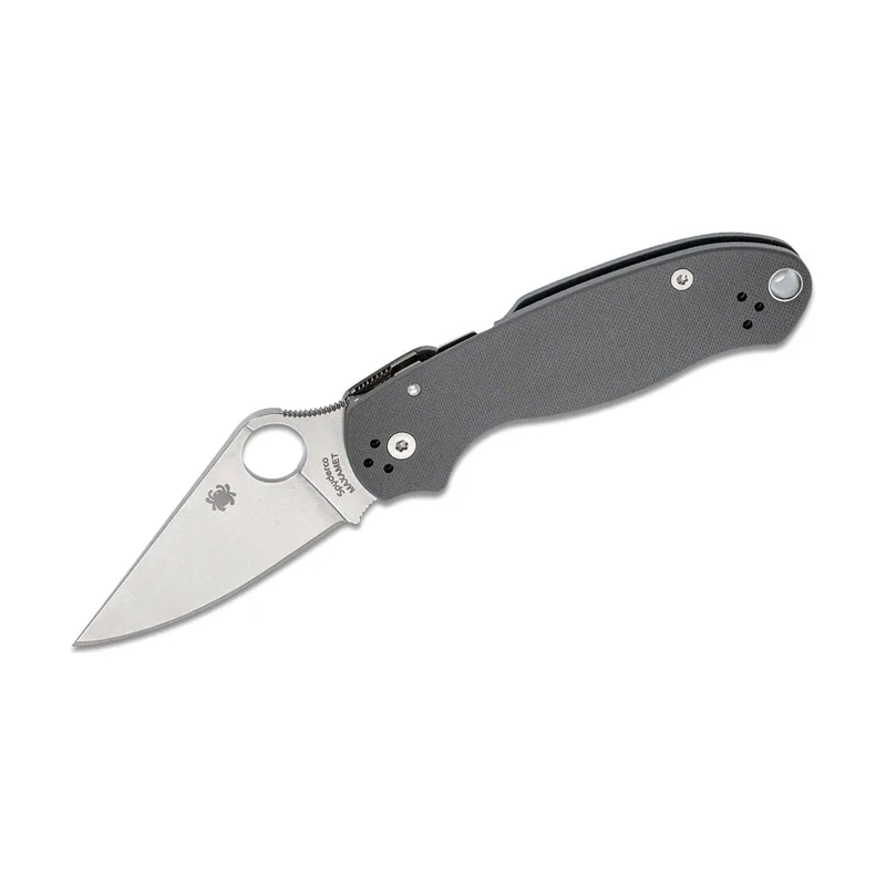 Spyderco STE C223GPDGY Cuchillo Táctico Para 3 hoja lisa de acero Maxamet de 7,5 cm de largo y mango G-10 gris oscuro. Incluye clip multiposición