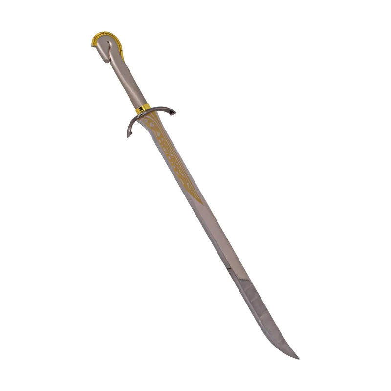 Amont Espada de Numenor S0305 Mango acabado con una cabeza de caballo en metal con la crin en dorado la cruceta. Tamaño total de 106 cm la hoja de acero acabada brillante tiene una grabación en