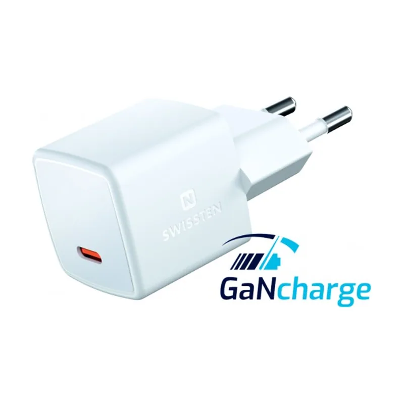 Swissten Gan mini travel charger usb-c 25w power delivery