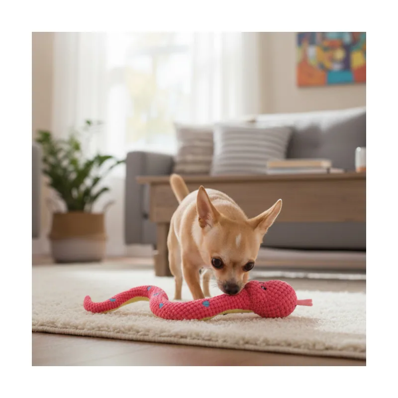 Tootoy! Serpiente Mordedor de Peluche Rosa para perros