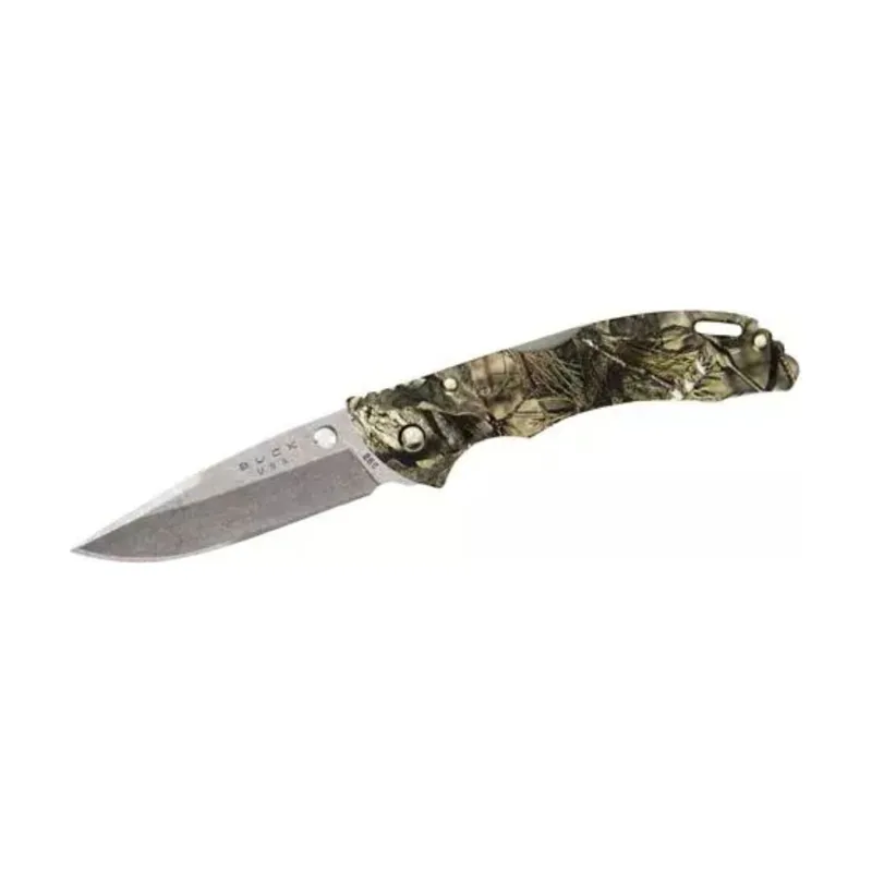 Buck Knives STE-0285CMS24 Cuchillo de Caza plegable Bantam Blw Camuflaje con hoja satinada de Acero inoxidable 420 Hc
