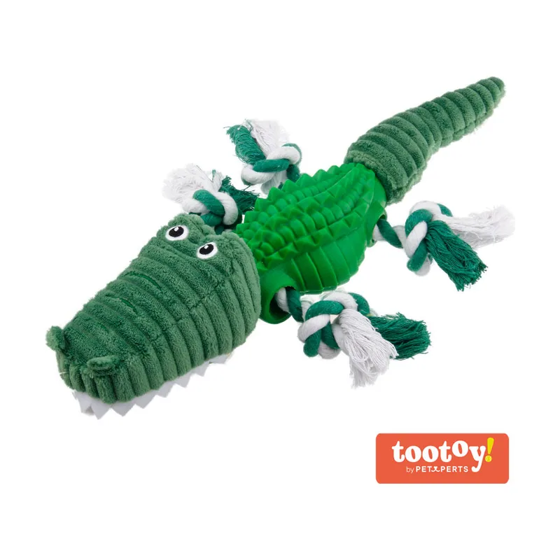 Tootoy! Stretch Crocodile Cuddler peluche dispensador de snacks para perros
