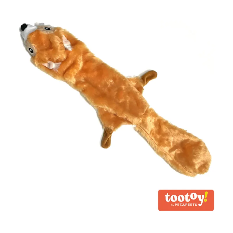 Tootoy! Comfort Skinny Squirrel Cuddler peluche con sonido crujiente para perros