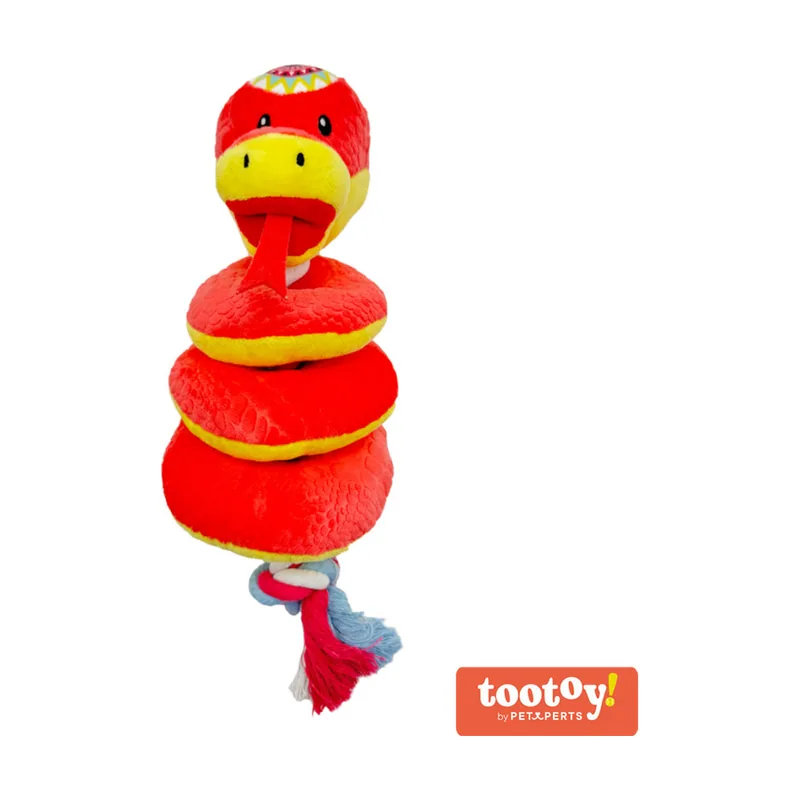Tootoy! Comfort Ring Snake Cuddler peluche con cuerda para perros