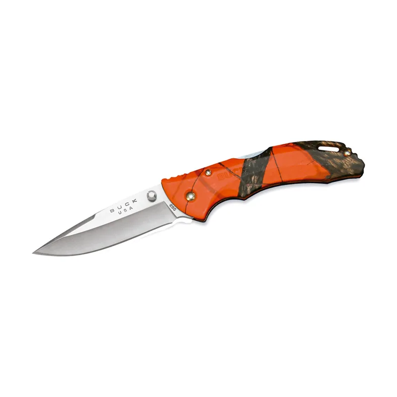Buck Knives STE-0285CMS9 Cuchillo de Caza plegable Bantam Mossy Oak® Blaze Orange Camo con hoja satinada de Acero inoxidable 420 Hc