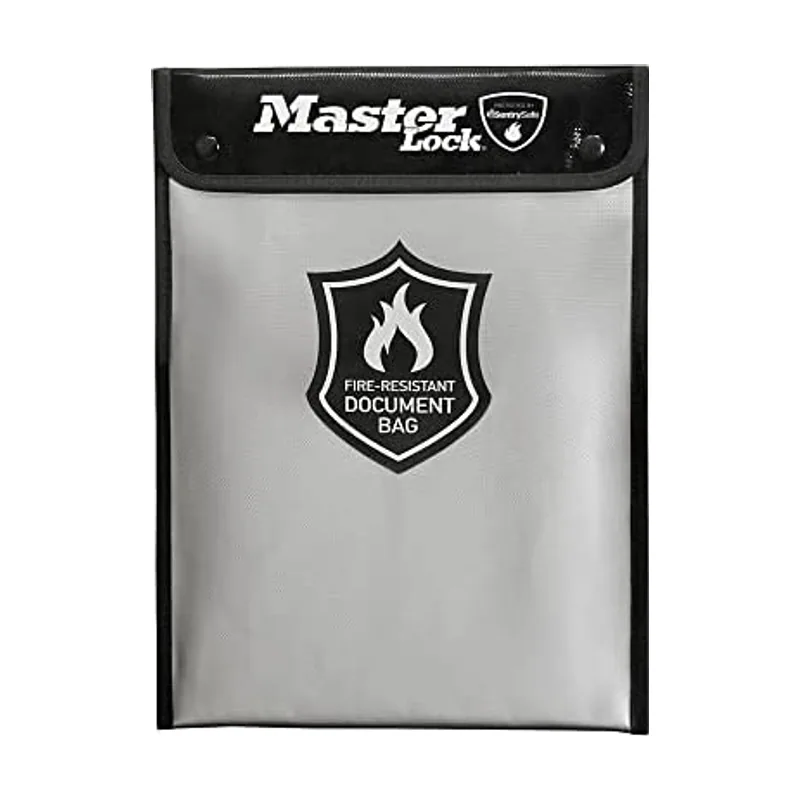 Master lock FBWLZ0EURHRO Portadocumentos ignífugo con revestimiento de silicona resistente al fuego y al agua