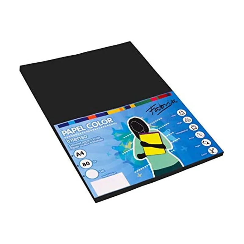 Fabrisa Pack 100 Hojas Negro Tamaño A4