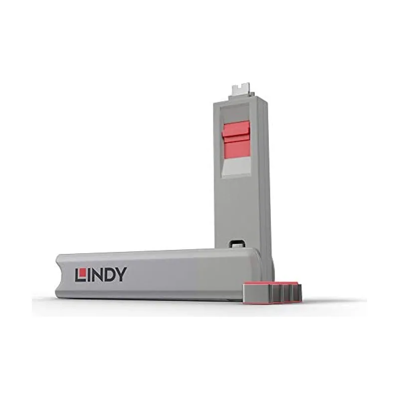 Lindy 40425 bloqueador de puerto Bloqueador de puerto + clave USB Tipo C Rosa 5 pieza s