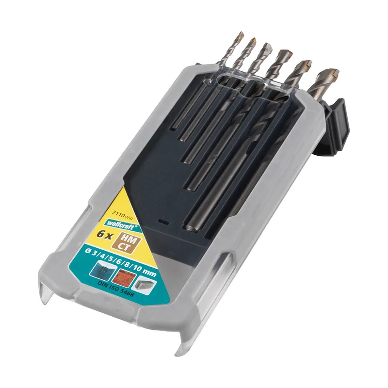 Wolfcraft Juego de brocas para hormigón con filo de carburo de tungsteno