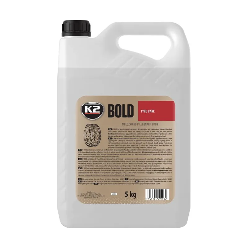 Melle K2 Bold Acondicionador y Protector Abrillantador de Neumáticos Gomas de Exterior 5 litros