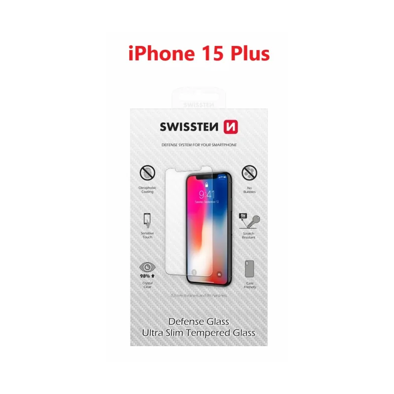 Swissten Tempered glass for iphone 15 plus re 2,5d