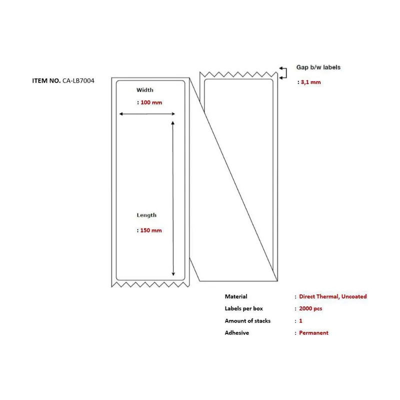 Capture Rollos para Direcciones marca modelo Ship-label 100 x