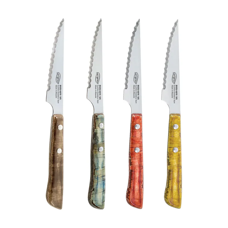 SAN Ignacio Set de Cuchillos para Carne Evergreen BGEU-6076 Multicolor Acero Inoxidable 4 Unidades