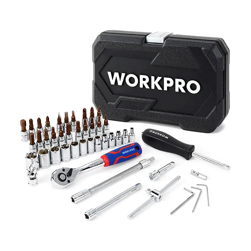 Workpro Juego de 46 piezas de llaves de vaso de 1/4" dr