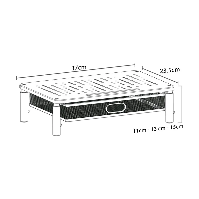 Maclean MC-947 Soporte Ergonómico para Monitor/Portátil con Cajón