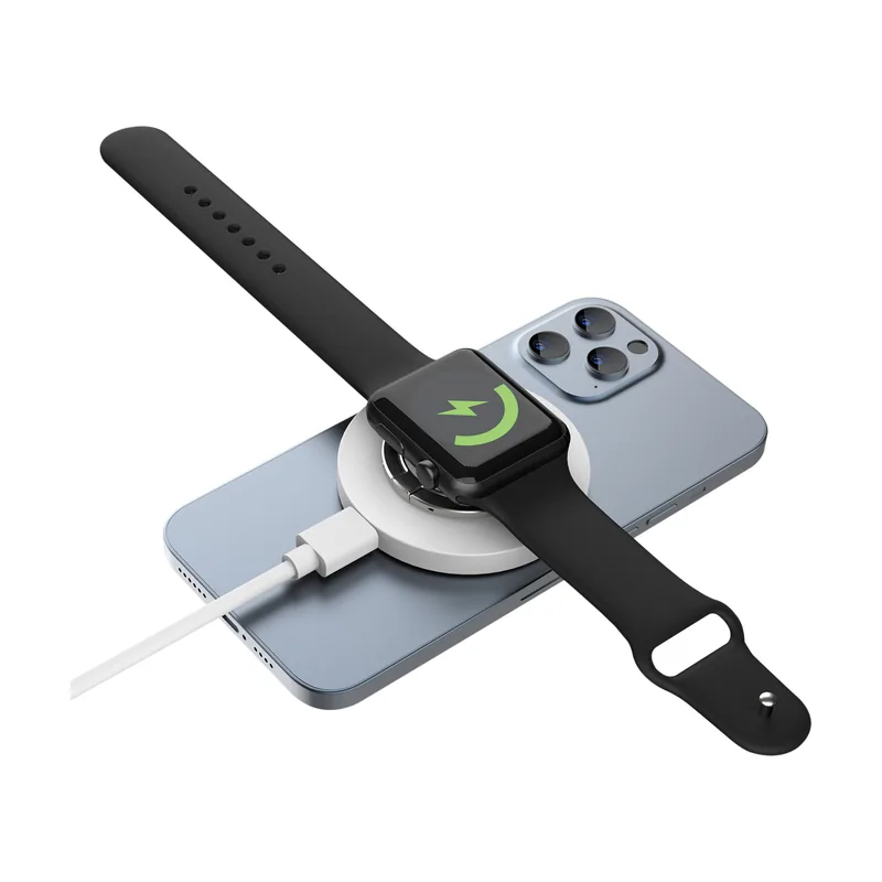 Muvit for change cargador magsafe+iwatch+airpods inalambrico 15w con soporte y cable tipo c incluido