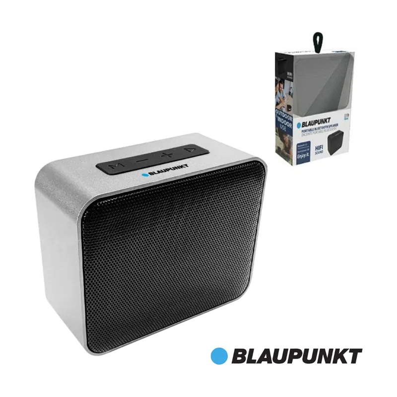 Blaupunkt Mini PORTATIL Bluetooth 5W Gris Radio FM Reproductor SD Y Entrada AUX-IN AUTONOMIA 4 Horas