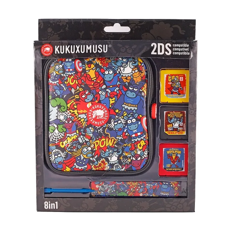 Indeca Pack de 8 componentes E Kukuxumusu Con Funda Nintendo 2DS