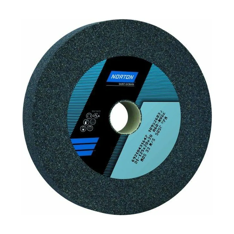 Norton Muela abrasiva cilíndrica 125x20x20 mm para amolado fino en metales