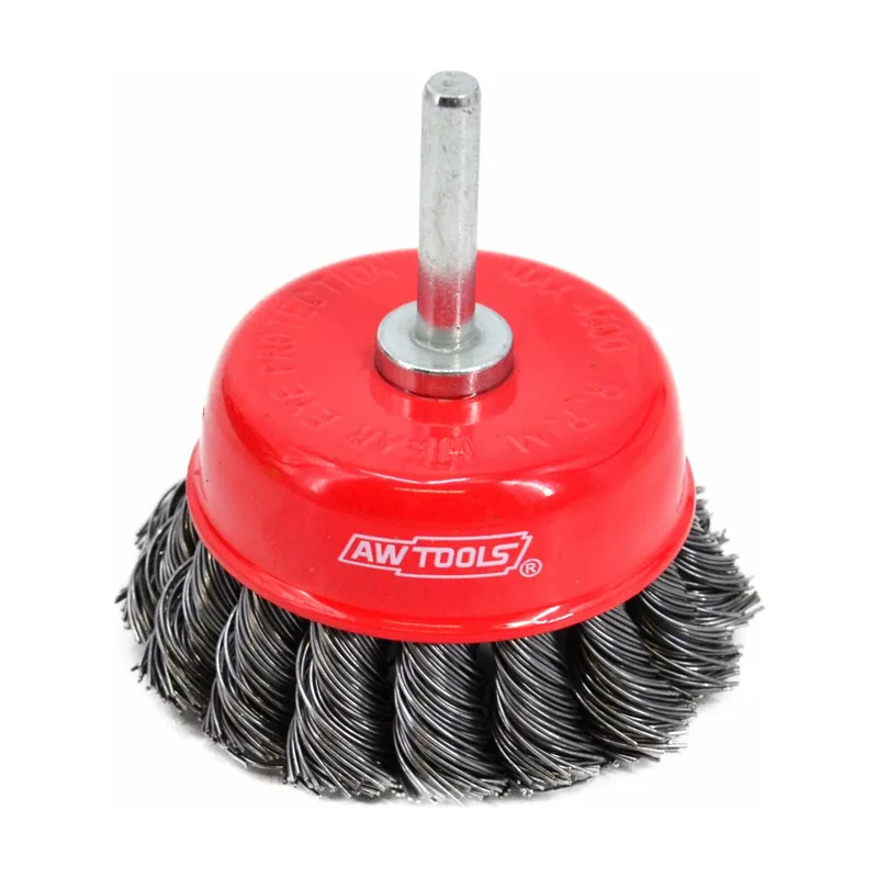 Awtools Cepillo frontal trenzado con vástago 75 mm