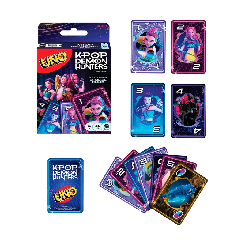 Mattel Juego de Cartas UNO K-POP Demon Hunters