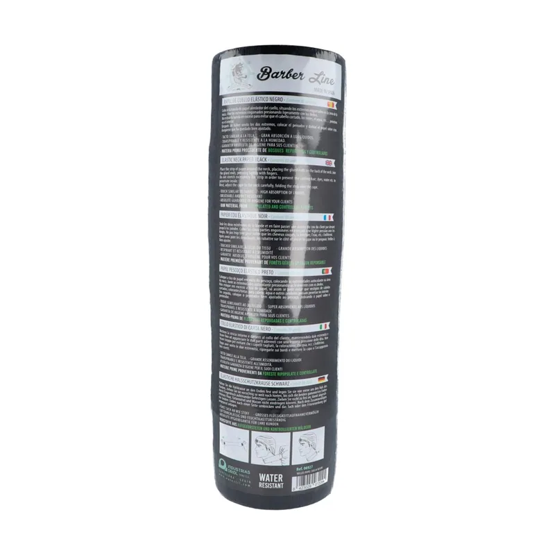 Eurostil =Papel Negro Cuello Barber Line x5