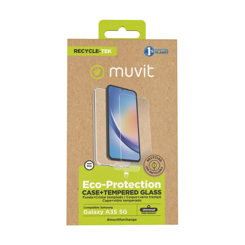 Muvit for change funda compatible con samsung galaxy a35 5g + protector