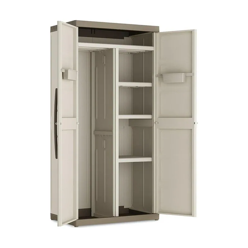 Keter Excellence XL Armario Escobero de Resina 89x54x182 cm Arena/Gris 25 kg por Balda