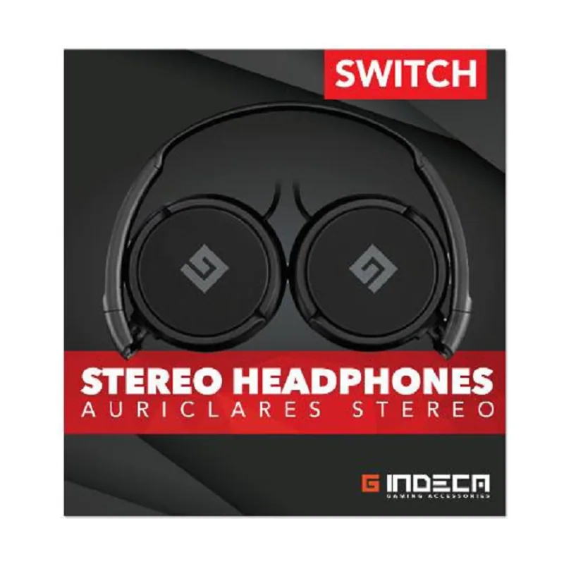 Indeca Gaming Auriculares casco plegables para consola Nintendo Switch con conexión minijack
