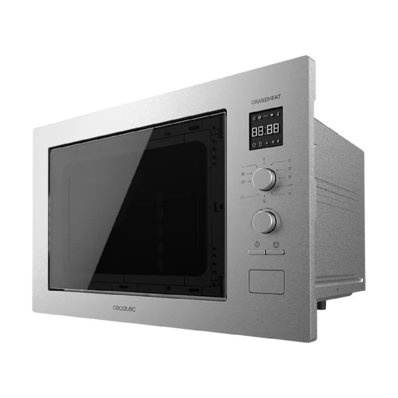Cecotec Microondas Encrastable Digital de 25 Litros con Grill GrandHeat 2550 Built-In Steel. 1320 W