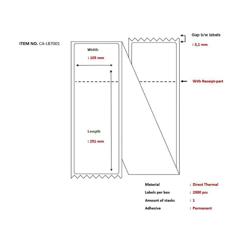 Capture Rollos para Direcciones marca modelo Ship-label 105 x