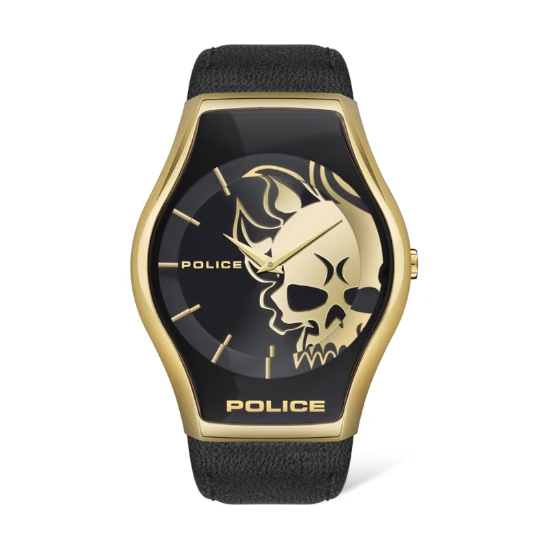 Police Watches Sphere Reloj para Hombre Analógico de Cuarzo con Brazalete de Piel sintética PL.16114JSG-02