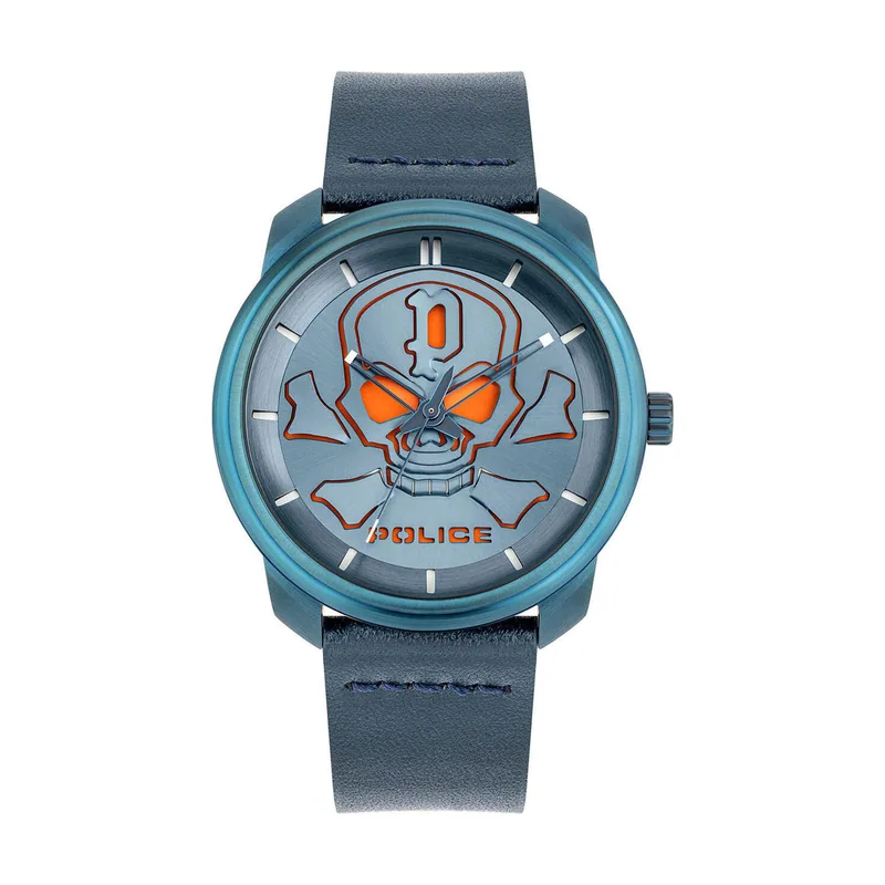 Police Watches bleder Reloj para Hombre Analógico de Cuarzo con Brazalete de Piel de Vaca PL.15714JSBL-03