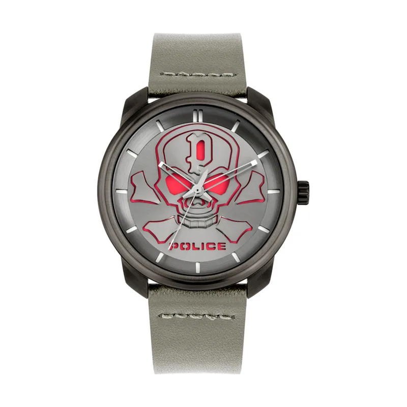 Police Watches bleder Reloj para Hombre Analógico de Cuarzo con Brazalete de Piel de Vaca PL.15714JSU-61
