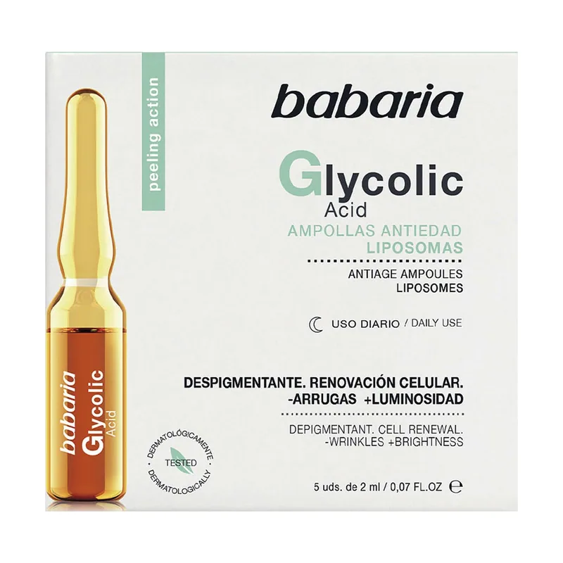 Babaria Ampollas Flash Efecto Lifting Inmediato de Acido Glicolico