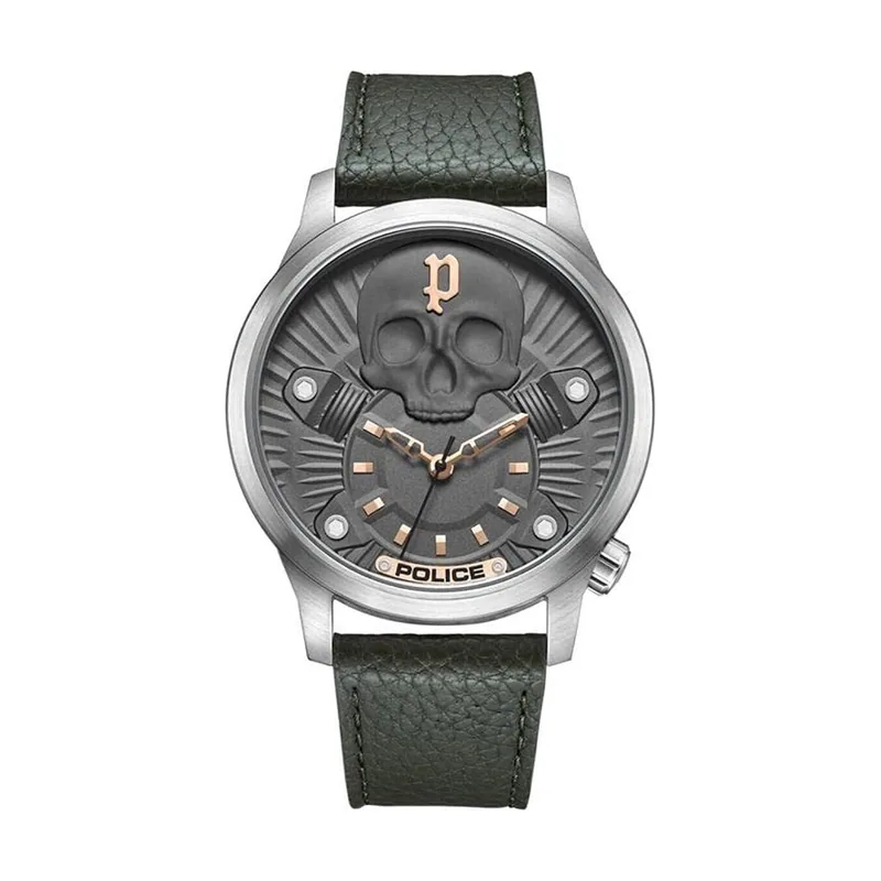 Police Watches Jet Reloj para Hombre Analógico de Cuarzo con Brazalete de Piel de Vaca PEWJA2227703